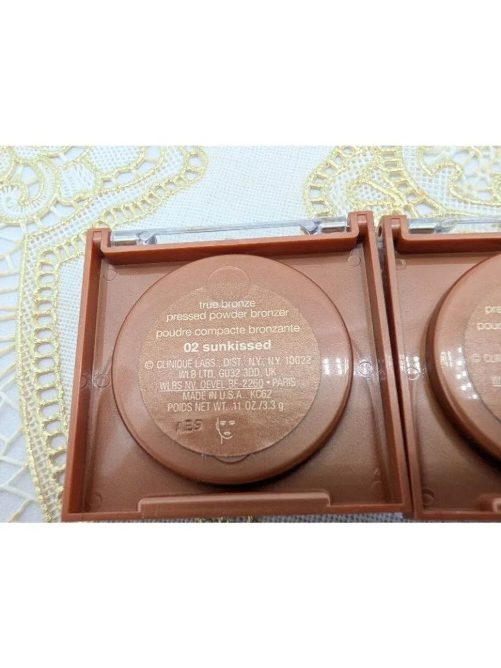 Set 2 Clinique Bronzer 02 Sunkissed True Bronze Pressed Powder 3.3g .11 Oz